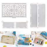 RESIN GO Domino Box Resin Molds, Large Rectangle Carved Container Epoxy Resin Silicone Mold with Lid Set for Casting, Storage Gift Trinket Makeup RESIN GO