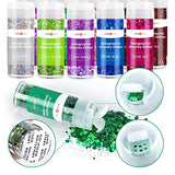 HTVRONT Holographic Chunky Glitter for Resin - 15 Colors Holographic, 150g/5.3oz Craft Glitter Set, Chunky Glitter for Tumblers, Craft, Body, Face, HTVRONT