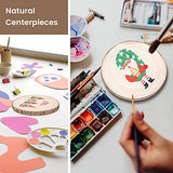 Maputune 8 Pcs 6-7 in Large Unfinished Wood Slices for Centerpieces, Natural Rustic Wooden Plate for DIY Craft, Round Wood Chips for Signage Painting Maputune