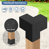 TOCRETOARE Pergola Kit, 4 Pack Woodworks Pergola Brackets 6" x 6" (Actual: 5.5x5.5 Inch), 3-Way Right Angle Corner Brackets, Powder-Coated Pergola TOCRETOARE