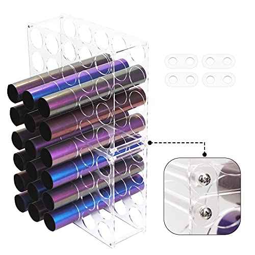 Vinyl Roll Storage 40-Holes Vinyl Storage Rack for Craft Room Vinyl Roll Holder for up to 40 Vinyl Rolls, Acrylic Material (2-Pack) volepet