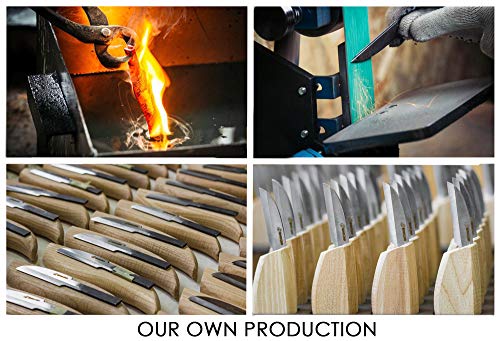 BeaverCraft Wood Carving Knife C15 1.5" Wood Whittling Knife for Details Wood Carving Knives - Chip Carving Knife Woodworking Wood Carving Tools for BeaverCraft