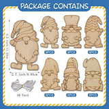 48 Sets Unfinished Gnome Wooden Ornament Crafts Hanging Gnome Cutout Slices Decorations Blank Wooden DIY Craft Kits Painting for All Festival Generic
