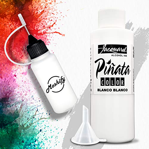 Jacquard Pinata White Alcohol Ink Made in USA - Blanco Blanco Color 4fl oz - Works Great with Resin and Yupo - Pinata Alcohol Inks - White Ink - WoodArtSupply