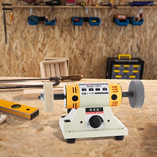 110V 350W Adjustable Speed Bench Grinder Polishing Machine For DIY Woodworking Jade Jewelry Dental Bench Lathe Machine With Metal Flexible Shaft - WoodArtSupply