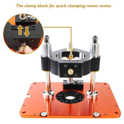 O'SKOOL Router Lift Systems for 3-1/2" Diameter Motors, 9-1/4'' x 11-3/4'' Plate 5-Piece Insert Ring Kit - WoodArtSupply