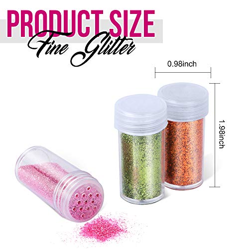 Teenitor 48 Colors Glitter Set, Fine Glitter for Resin, Arts and Craft Supplies Glitter, Festival Glitter Makeup Glitter, Cosmetic Glitter for Body - WoodArtSupply