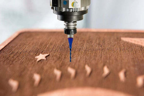 2 PCS CNC Router Bit Down Cut 1/16 inch Cutting Dia 1/4 inch Shank Solid Carbide End Mill with Nanco Blue Coating CNC Bits for Wood Cut 3D Carving YOKISHUN