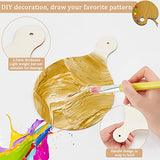 OLYCRAFT 16pcs Wood Craft Cutting Board with Handle Mini Wooden Cutting Board Round Unfinished Wood CheeseServing Tray for DIY Christmas Decor Home OLYCRAFT