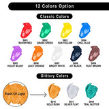 JOYIN 12PCS Washable Kids Tempera Paint Set (2 oz Each), Liquid Paint with 6 Brushes, 2 Palette & 1 Stretchable Washing Bucket , Non-Toxic Kids Paint JOYIN