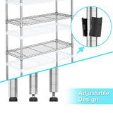 Auslar 5-Shelf Storage Shelves Heavy Duty 5 Tiers Standing Large Shelving Units Adjustable Metal Organizer Wire Rack, 14" x 36" x 72", Chrome Auslar