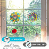Hula Home Stained Glass Mandala Art Kit - DIY Window Clings with Markers, 10 Suncatchers - Perfect Hobby for Adults, Kids, Teens & Seniors - Ideal Hula Home