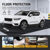 TUFFIOM 9'x 20' Containment Mat w/Squeegee, Garage Floor Mats for Under Car, Heavy Duty Waterproof Car Parking Mats for Snow Ice Rain Mud Oil TUFFIOM