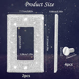 2 Pcs Silver Rhinestones Light Switch Cover,Silver Shiny Crystal Wall Plates Bling Decorative Wall Plate Single Toggle for Kitchen,Bedroom Sliverdew