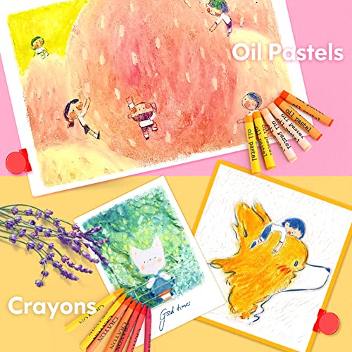 Soucolor Art Supplies, 283 Pieces Drawing Set Art Kits with Trifold Easel, 2 Drawing Pads, 1 Coloring Book, Crayons, Pastels, Arts and Crafts Gifts Soucolor