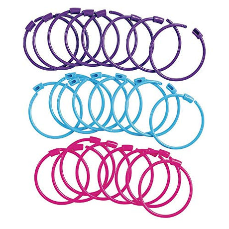 Colorations Pony Bead Bracelets for Kids, Set of 24, 3 Colors, 1/4 Diameter, Snap Closure, Jewelry, Gifts, Arts & Crafts, Wearables, Reusable (Item # - WoodArtSupply