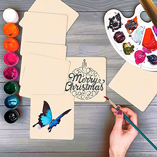 30 Pieces 5 Inch Scrabble Style Tile Stencil Letters with 50 Pieces Unfinished Square Wood 5 Inch for Home Decor & DIY Projects, Family Names CZONG