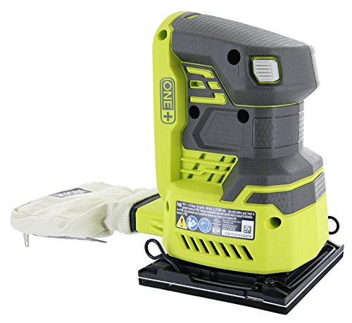 Ryobi P440 One+ 18V Lithium Ion 12,000 RPM 1/4 Sheet Palm Sander w/ Onboard Dust Bag and Included Sanding Pads (Battery Not Included, Power Tool