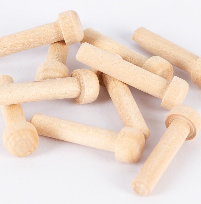Factory Direct Craft Unfinished Wood Axle Pegs Pack of 40 for Craft Cars Trains and More (1-1/4 Inch Long x 7/32 Inch Diameter) Factory Direct Craft