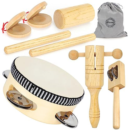 Ehome Toddlers Musical Instruments, Wooden Percussion Kids Baby Musical Instruments, Montessori Musical Toys Set for Kids Childrens Preschool - WoodArtSupply