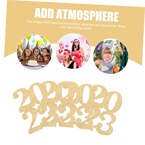 VOSAREA 24pcs 2023 2023 Graduation Ornament New Year Decors Blue Confetti Glitter Class of 2023 Cutout Glitter VOSAREA
