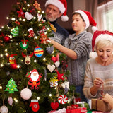 OCHIDO 36 Pcs Wooden Christmas Ornaments for Hanging Decorations,12 Styles Unfinished Wooden Slices with Holes for Paintable Crafts,Kid DIY Craft OCHIDO