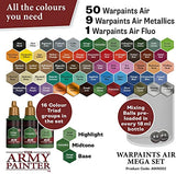 The Army Painter - Warpaints Airbrush Mega Paint Set & Airbrush Paint Thinner Bundle - Non-Toxic Water Based Acrylic Airbrush Paint Set, Flow The Army Painter