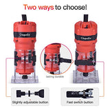 Compact Router Tool, 800W Wood Palm Router Tool for Woodworking, Hand Wood Trimmer Wood Router with 12PCS 1/4" Router Bits CtopoGo