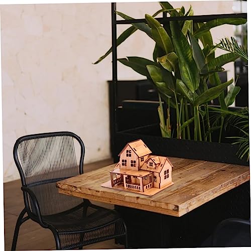 Vaguelly 2pcs DIY Wooden Ornament Mini House DIY Unfinished Wood Toy House DIY Woodcraft Construction Puzzle Craft Wood Wooden DIY House Model DIY Vaguelly