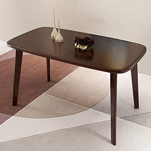 WoodShine Mid Century Modern Real Solid Wood Dining Table,Working Desk,Walnut,47inch