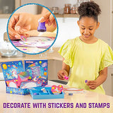 GirlZone Unicorn Cosmic Galaxy Writing Set for Girls, 45-Piece Letter Writing Kit for Creative Girls, Magical Unicorn Gift for 10 Year Old Girl GirlZone