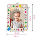Aweyka Picture Frame Painting Craft Kit, 5 Packs 6 x 8 inch DIY Wooden Photo Frames with Stand & Clear Protector, Painting Tools Set, Eva Stickers Aweyka