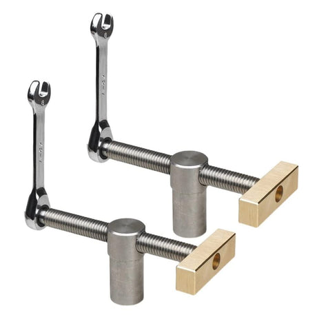 2 Pack Bench Dog Clamp 3/4 Inch Dog Hole Clamp Woodworking Adjustable Workbench Stop Stainless Steel Brass (19mm) DDWT