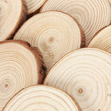 CertBuy 50 Pcs Natural Wood Slices 4 Inches, Undrilled Round Wood Tree Slices, Crafts Wooden Circles with Bark for Wedding Centerpiece, DIY Projects, CertBuy