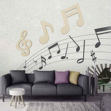 6pcs Music Notes Wood Cutouts Music DIY Craft Embellishments Gift Musical Notes Unfinished Wood Ornaments for Wedding Music Themed Birthday Party JANOU