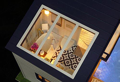 Flever Dollhouse Miniature DIY House Kit Manual Creative with Furniture for Romantic Artwork Gift (Perfect Time Apartment) Flever