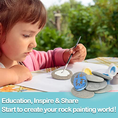 Simetufy 25 Pcs River Rocks for Painting, 2"-3" Painting Rocks, Flat & Smooth Rocks to Paint, Hand Picked Natural Stones for Painting, Cheap Crafts Simetufy