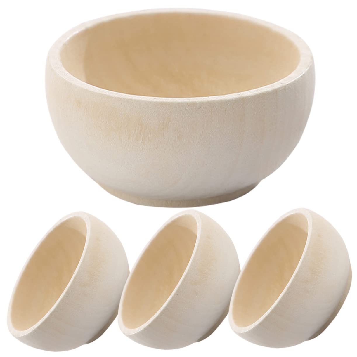 Abaodam 12 pcs small wooden bowl wooden crafts wooden cutlery dinnerware small wood bowls unfinished wood bowls wood bowl Delicate Wood Simulated Abaodam