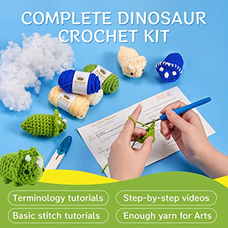 YIGWANG Crochet Kit for Beginners, Learn to Crochet Animal Kit for Kids Adults,Complete Crochet Stater Kits with Step-by-Step Video Tutorials and YIGWANG