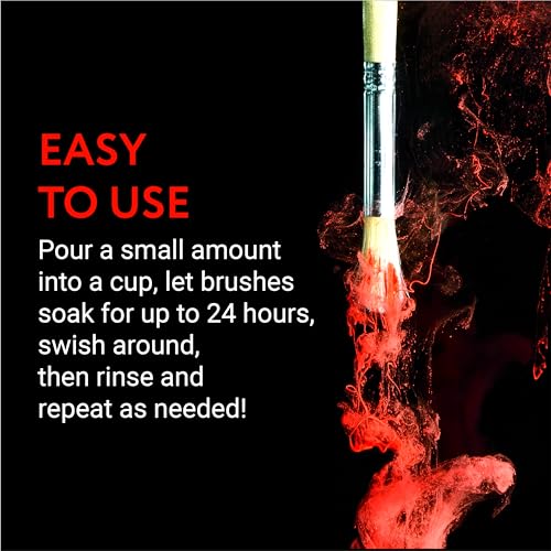 [2 Pack] Paint Brush Cleaner & Restoring Liquid - Water-Based Oil Paint Brush Cleaner Solvent - USA Made Brush Cleaner Acrylic Paint Remover - IMPRESA