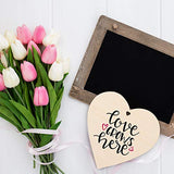 Kurtzy 50 Pack of Wooden Hearts with Natural Twine - 10x10cm / 4x4 Inches Unfinished Wooden Shaped Heart Set with Holes - Decorations for Weddings, Kurtzy