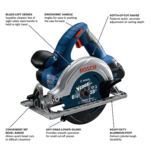 BOSCH GXL18V-601B25 18V 6-Tool Combo Kit with 2-In-1 Bit/Socket Impact Driver, Hammer Drill/Driver, Reciprocating Saw, Circular Saw, Angle Grinder, - WoodArtSupply