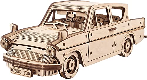 UGEARS Harry Potter Flying Ford Anglia Model Car Kit – 3D Puzzles for Adults to Build Cars Model Building Wooden Puzzle Craft Kit - Car Model DIY Kit UGEARS