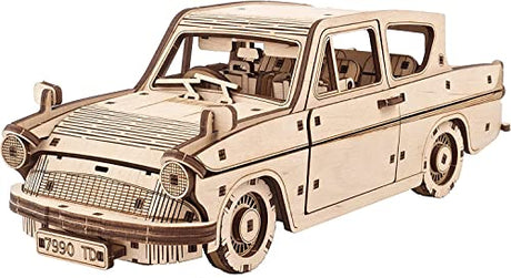 UGEARS Harry Potter Flying Ford Anglia Model Car Kit – 3D Puzzles for Adults to Build Cars Model Building Wooden Puzzle Craft Kit - Car Model DIY Kit UGEARS