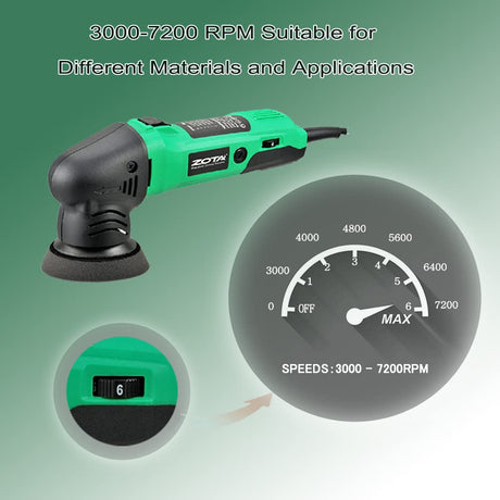 ZOTA Mini Polisher, 2-inch/ 3inch Car Buffer Polisher with 8mm Random Orbital,Car Polishers and Buffers for Car Detailing,Variable Speed Small Buffer ZOTA