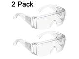 Safety Glasses (2 Pack) Anti Fog & Shattered Proof, ANSI Z87.1 & EN 166 UV Resistant Protective Eyewear Safety Goggles, Wide Frame Eye Shield Goggles Euxor