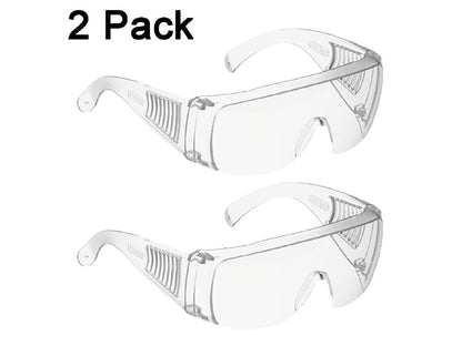 Safety Glasses (2 Pack) Anti Fog & Shattered Proof, ANSI Z87.1 & EN 166 UV Resistant Protective Eyewear Safety Goggles, Wide Frame Eye Shield Goggles - WoodArtSupply