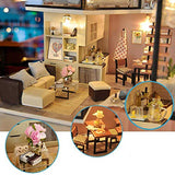 UniHobby DIY Dollhouse Kit with Dust Proof Cover 1:24 Scale Wooden Toy Gift UniHobby