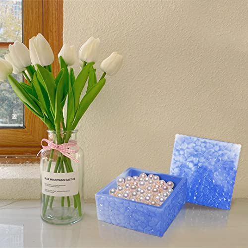 Zayookey Storage Box Resin Mold, Square Jar Silicone Resin Molds with Lid, Cube Epoxy Casting Mould Jewelry Box Mold for DIY Craft Trinket Candy Zayookey