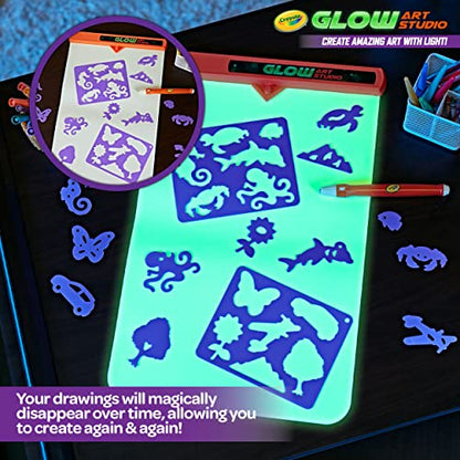 Crayola Glow Art Studio, Glow in the Dark Toys, Kids Gifts for Girls and Boys, Ages 6, 7, 8, 9 - WoodArtSupply